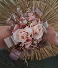 Load image into Gallery viewer, Preserved flowers dusty blush mauve corsage & hair comb - School Formal / Wedding