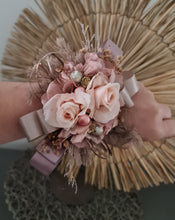 Load image into Gallery viewer, Preserved flowers dusty blush mauve corsage & hair comb - School Formal / Wedding