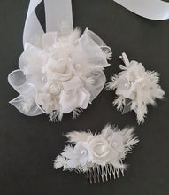Load image into Gallery viewer, Everlasting flowers / pearls School formal Set - Corsage, buttonhole & hair comb