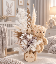 Load image into Gallery viewer, Gorgeous everlasting flowers boho OH BABY mini flowers with bear