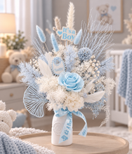 Load image into Gallery viewer, Gorgeous It's A Boy - baby boy preserved welcome flowers