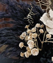 Load image into Gallery viewer, Sophisticated black & gold everlasting flowers in bag