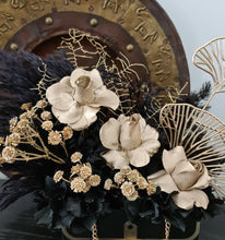 Load image into Gallery viewer, Sophisticated black & gold everlasting flowers in bag