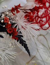 Load image into Gallery viewer, Everlasting flowers red, white, black corsage - School formal / Wedding