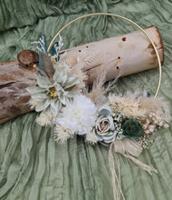 Load image into Gallery viewer, Everlasting flowers Wedding hoop green & neutral - flower girl / bridesmaid