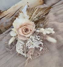 Load image into Gallery viewer, Happy Birthday Preserved flowers cake topper in neutral & creamy colours