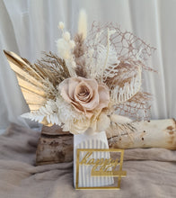 Load image into Gallery viewer, Happy Birthday Preserved flowers cake topper in neutral & creamy colours