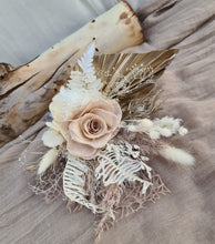 Load image into Gallery viewer, Happy Birthday Preserved flowers cake topper in neutral & creamy colours