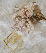 Load image into Gallery viewer, Happy Birthday Preserved flowers cake topper in neutral & creamy colours