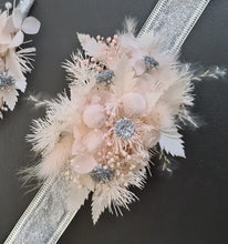 Load image into Gallery viewer, Preserved flowers corsage & buttonhole blush & silver - School formal / wedding
