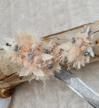 Load image into Gallery viewer, Preserved flowers corsage & buttonhole blush & silver - School formal / wedding