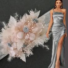 Load image into Gallery viewer, Preserved flowers corsage & buttonhole blush & silver - School formal / wedding