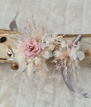 Load image into Gallery viewer, Preserved flowers corsage & buttonhole French rose blush & silver - School formal / wedding