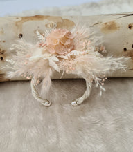 Load image into Gallery viewer, Preserved flowers bangle bracelet corsage & buttonhole blush - School formal / wedding
