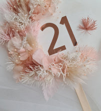 Load image into Gallery viewer, Everlasting flowers blush 21st birthday cake topper