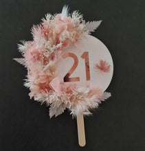 Load image into Gallery viewer, Everlasting flowers blush 21st birthday cake topper