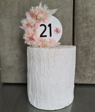 Load image into Gallery viewer, Everlasting flowers blush 21st birthday cake topper
