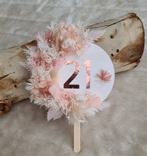 Load image into Gallery viewer, Everlasting flowers blush 21st birthday cake topper
