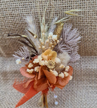Load image into Gallery viewer, Unique preserved flowers bridal bouquet & buttonhole – Rustic Elopement Set