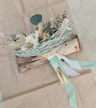 Load image into Gallery viewer, Unique sage green / green preserved everlasting flowers bridal bouquet & buttonhole – Elopement Set