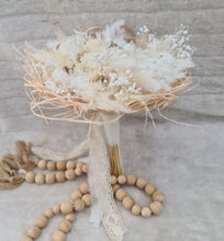 Load image into Gallery viewer, Boho Neutral Everlasting flowers Bridal bouquet & buttonhole - Elopement Set