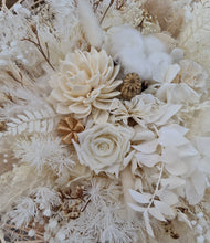 Load image into Gallery viewer, Boho Neutral Everlasting flowers Bridal bouquet & buttonhole - Elopement Set