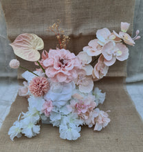Load image into Gallery viewer, Everlasting blush and neutral wedding signing table flowers - Centrepiece