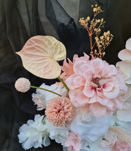 Load image into Gallery viewer, Everlasting blush and neutral wedding signing table flowers - Centrepiece