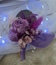Load image into Gallery viewer, Groom's mini preserved peony buttonhole - dusty purple - wedding