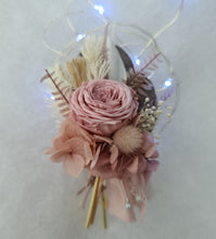 Load image into Gallery viewer, Groom's mini preserved peony buttonhole - dusty pink, blush mauve - wedding