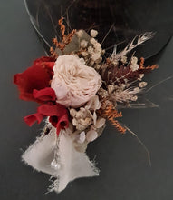 Load image into Gallery viewer, Rustic Groom's mini preserved peony buttonhole - orange & neutral - wedding