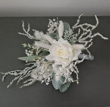 Load image into Gallery viewer, Frosty green & white / neutral double everlasting flowers cake topper