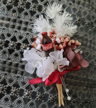 Load image into Gallery viewer, Preserved flowers fancy buttonhole with Coca Cola bottle – Groom, groomsmen, school formal – Style 2