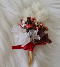 Load image into Gallery viewer, Preserved flowers fancy buttonhole with Coca Cola bottle – Groom, groomsmen, school formal – Style 2