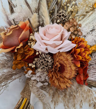 Load image into Gallery viewer, Everlasting flowers rustic orange & blush Elopement set - Bridal bouquet and buttonhole