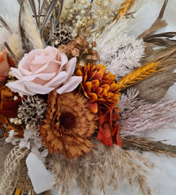 Load image into Gallery viewer, Everlasting flowers rustic orange & blush Elopement set - Bridal bouquet and buttonhole