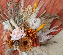 Load image into Gallery viewer, Everlasting flowers rustic orange & blush Elopement set - Bridal bouquet and buttonhole