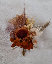 Load image into Gallery viewer, Everlasting flowers rustic orange & blush Elopement set - Bridal bouquet and buttonhole