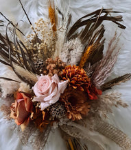 Load image into Gallery viewer, Everlasting flowers rustic orange & blush Elopement set - Bridal bouquet and buttonhole