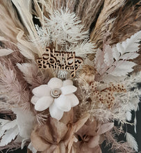 Load image into Gallery viewer, Boho preserved flowers in unique pot w Happy Birthday tag