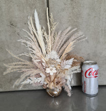 Load image into Gallery viewer, Boho preserved flowers in unique pot w Happy Birthday tag