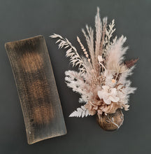 Load image into Gallery viewer, Preserved boho birthday flowers in unique pot w tray