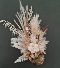 Load image into Gallery viewer, Preserved boho birthday flowers in unique pot w tray