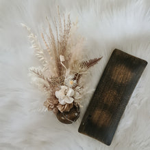 Load image into Gallery viewer, Preserved boho birthday flowers in unique pot w tray