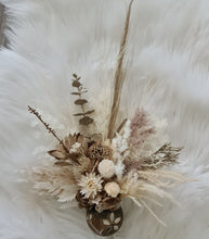 Load image into Gallery viewer, Boho neutral & champagne gold flowers w Happy Birthday tag