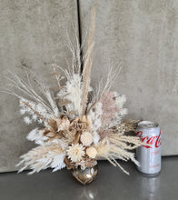 Load image into Gallery viewer, Boho neutral & champagne gold flowers w Happy Birthday tag