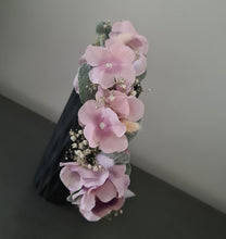 Load image into Gallery viewer, Blush pink & violet everlasting flowers crown – wedding, maternity photoshoot, Han's party