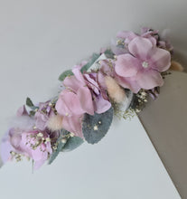 Load image into Gallery viewer, Blush pink & violet everlasting flowers crown – wedding, maternity photoshoot, Han's party