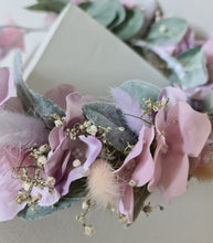 Load image into Gallery viewer, Blush pink & violet everlasting flowers crown – wedding, maternity photoshoot, Han's party