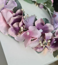 Load image into Gallery viewer, Blush pink & violet everlasting flowers crown – wedding, maternity photoshoot, Han's party